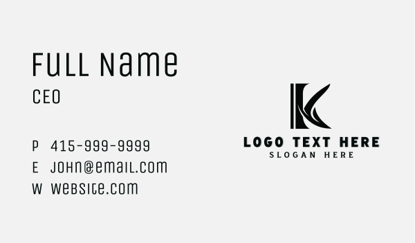Metalwork Industrial Fabrication Letter K Business Card Design Image Preview