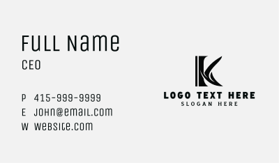 Metalwork Industrial Fabrication Letter K Business Card Image Preview