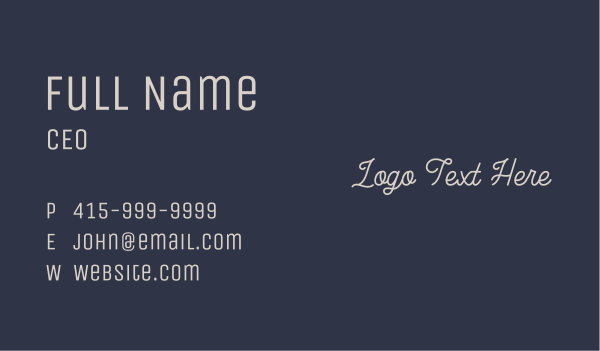White Elegant Brand Wordmark Business Card Design Image Preview