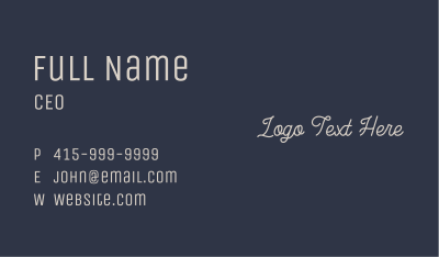 White Elegant Brand Wordmark Business Card Image Preview