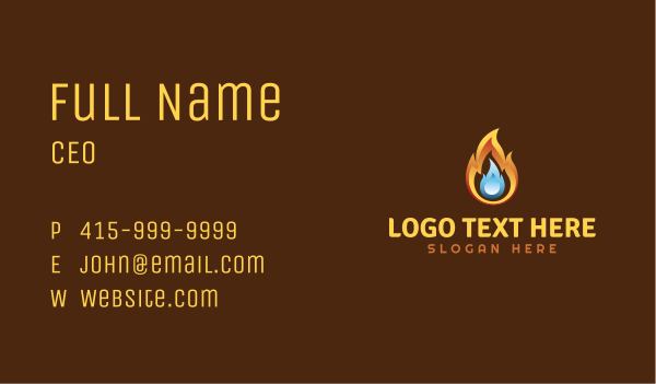 Fire Ice Fuel Temperature Business Card Design Image Preview