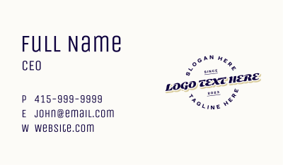 Retro Tilted Wordmark Business Card Image Preview