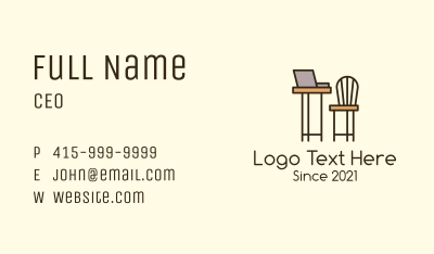 Working Space Furniture Business Card Image Preview