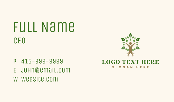 Eco Health Human Tree  Business Card Design Image Preview