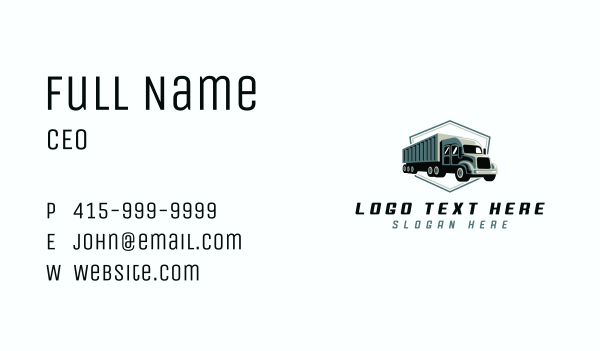 Logistics Trailer Truck Business Card Design Image Preview