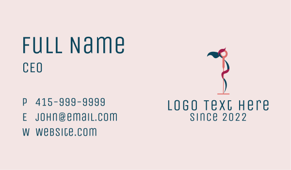 Flamingo Acupuncture Therapy Business Card Design Image Preview