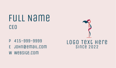 Flamingo Acupuncture Therapy Business Card