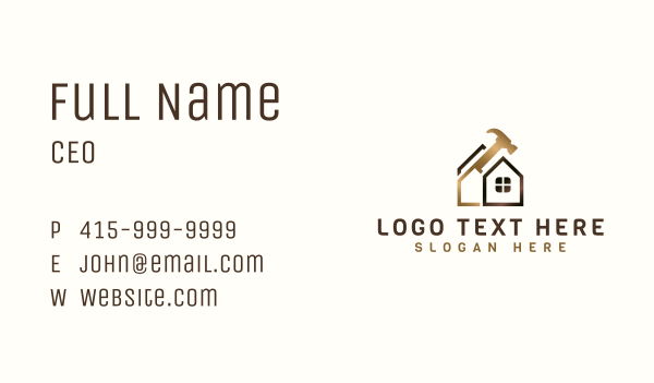 Hammer House Repair Business Card Design Image Preview