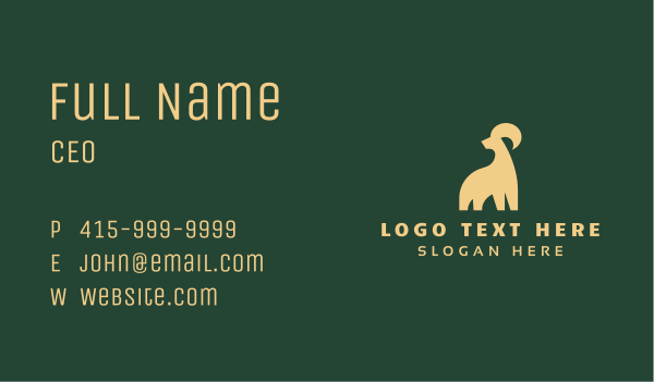 Golden Deluxe Goat Business Card Design Image Preview
