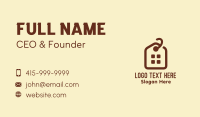 Brown House Sale Tag Business Card Design