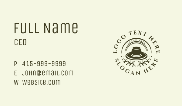 Gardening Sun Hat Business Card Design Image Preview