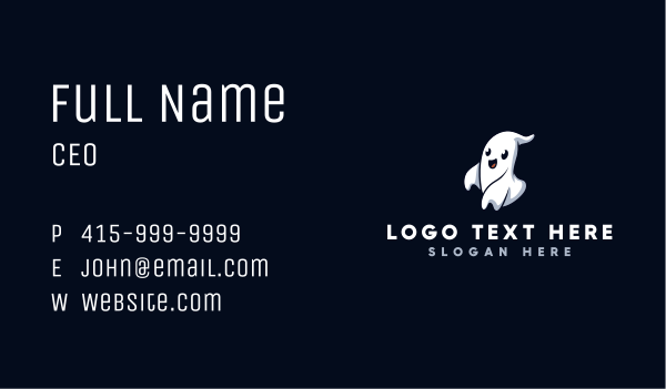 Spooky Ghost Halloween Business Card Design Image Preview