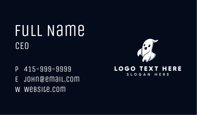 Spooky Ghost Halloween Business Card Image Preview