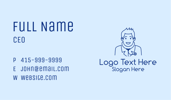 Blue Doctor Man  Business Card Design Image Preview