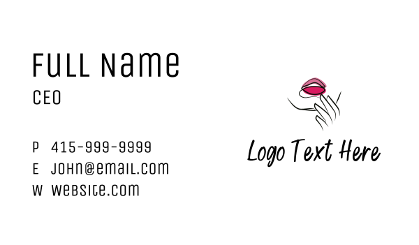 Seductive Pink Lips Business Card Design Image Preview