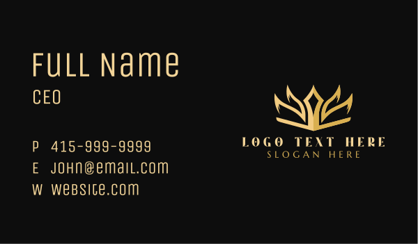 Golden Deluxe Crown Business Card Design Image Preview