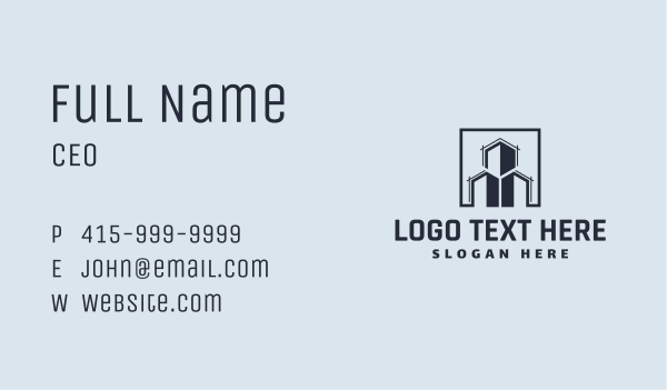 Professional Real Estate Building Business Card Design Image Preview