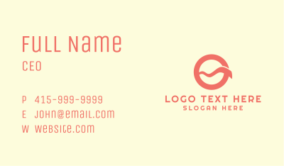 Orange Letter O Beach  Business Card Image Preview