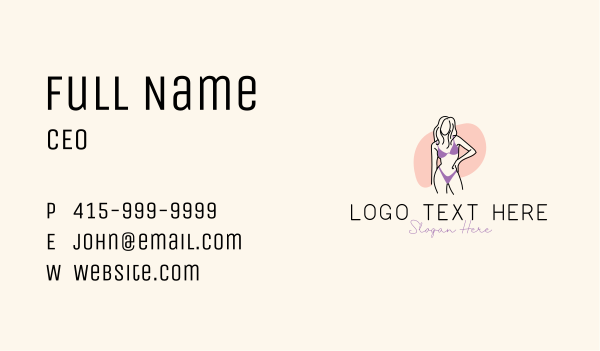 Sexy Woman Swimsuit Business Card Design Image Preview