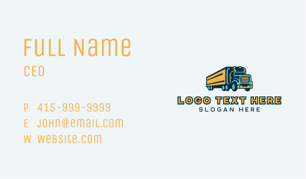 Logistics Delivery Trucking Business Card Design Image Preview