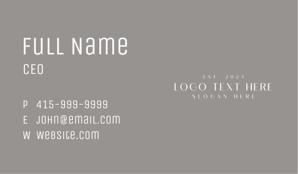 Elegant Chic Wordmark Business Card Design Image Preview