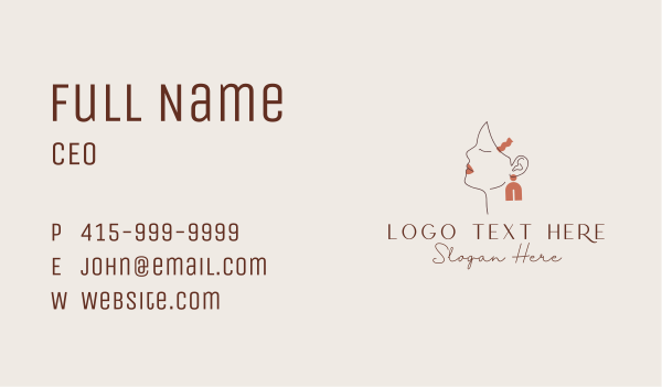 Earring Woman Jewelry Business Card Design Image Preview