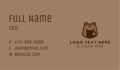 Brown Bear Coffee Mug Business Card