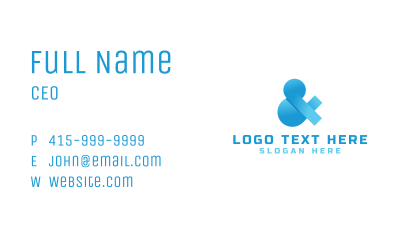 Abstract Blue Ampersand Business Card Image Preview