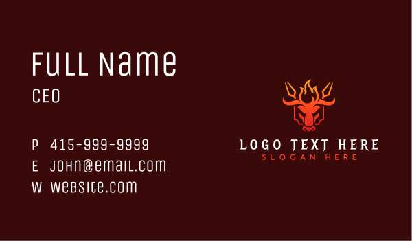 Grill Barbecue Bull Business Card Design Image Preview