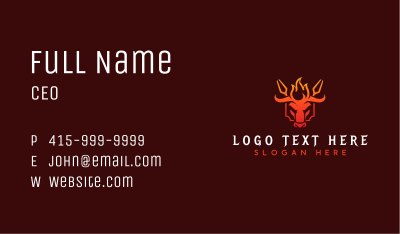Grill Barbecue Bull Business Card Image Preview