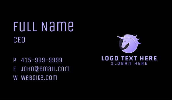 Magical Fantasy Unicorn Business Card Design Image Preview