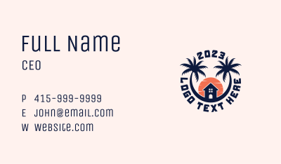 Palm Tree Getaway Business Card Image Preview