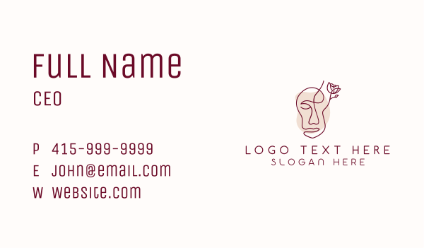 Rose Abstract Face Business Card Design Image Preview