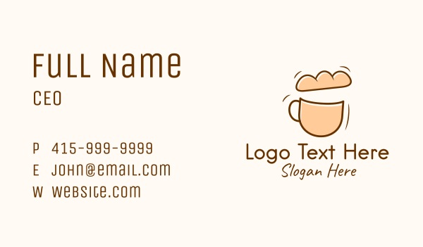 Bread & Cup Cafe Business Card Design Image Preview