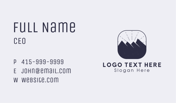 Outdoor Mountain Climbing Business Card Design Image Preview