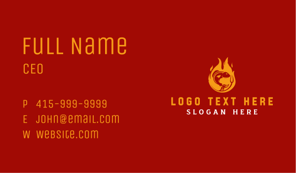 Fish BBQ Grill Business Card Design Image Preview