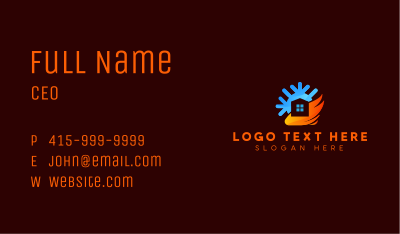 House Flame Snowflake HVAC Business Card Image Preview