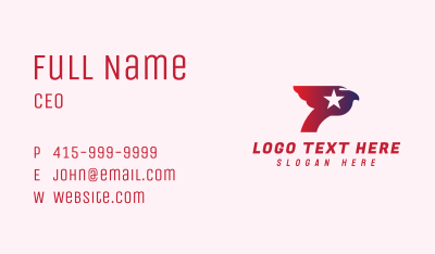Patriotic Bird Letter P Business Card Image Preview