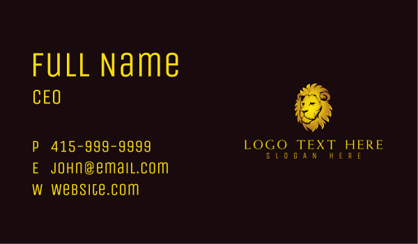 Deluxe Wildlife Lion Business Card Design Image Preview