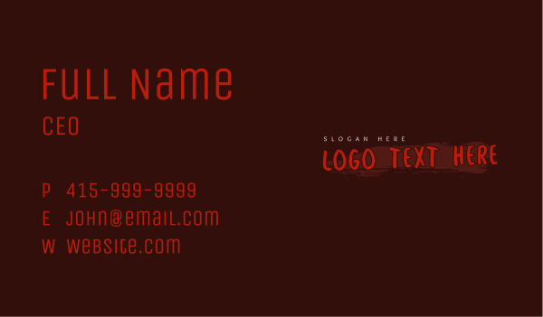 Scary Horror Wordmark Business Card Design Image Preview
