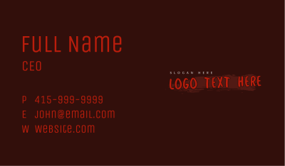 Scary Horror Wordmark Business Card Image Preview