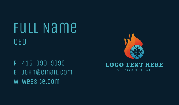 Fire Snow Airconditioning Business Card Design Image Preview