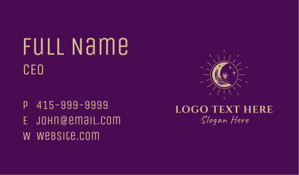 Moon Magic Shine Business Card Design Image Preview