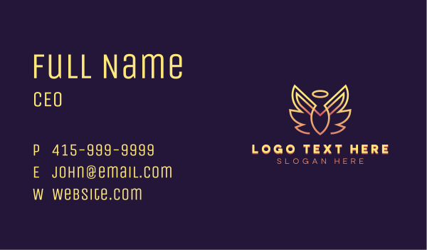 Holistic Angel Wings Business Card Design Image Preview
