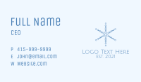 Blue Line Art Snowflake Business Card Image Preview