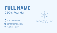 Blue Line Art Snowflake Business Card Preview