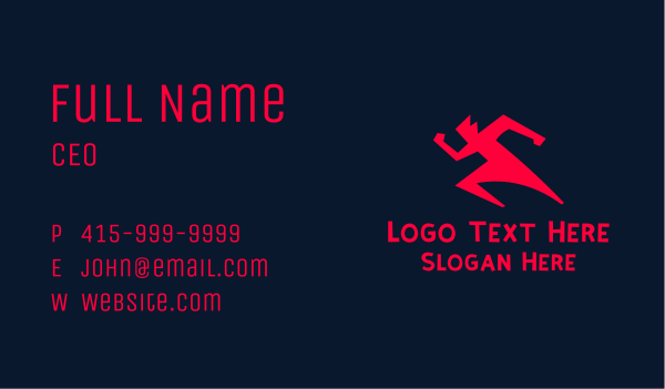 Red Running Man Business Card Design Image Preview