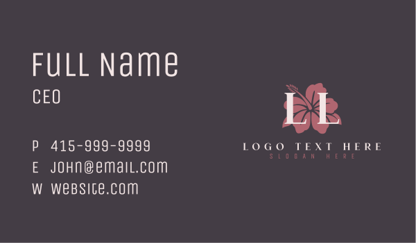 Hibiscus Flower Lettermark Business Card Design Image Preview