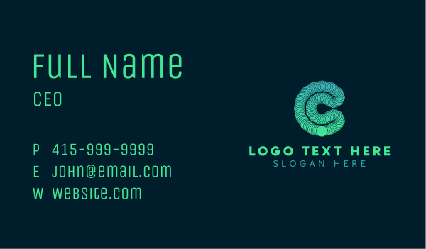 Slinky Letter C Business Card Design Image Preview
