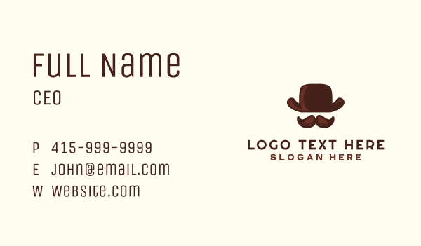 Mustache Gentleman Hat Business Card Design Image Preview